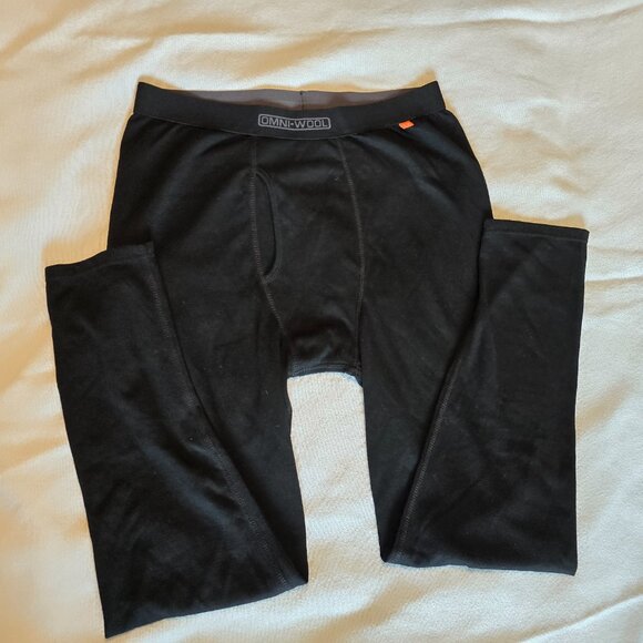 Omni Wool Men Black XL Extra Large Thermal Pant Tights Base Layer Pant GUC! Poly - Picture 1 of 12